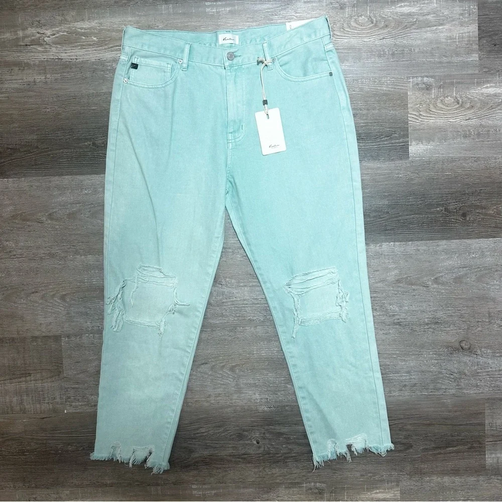 NEW KANCAN high rise mom jeans in seafoam - Picture 6 of 11
